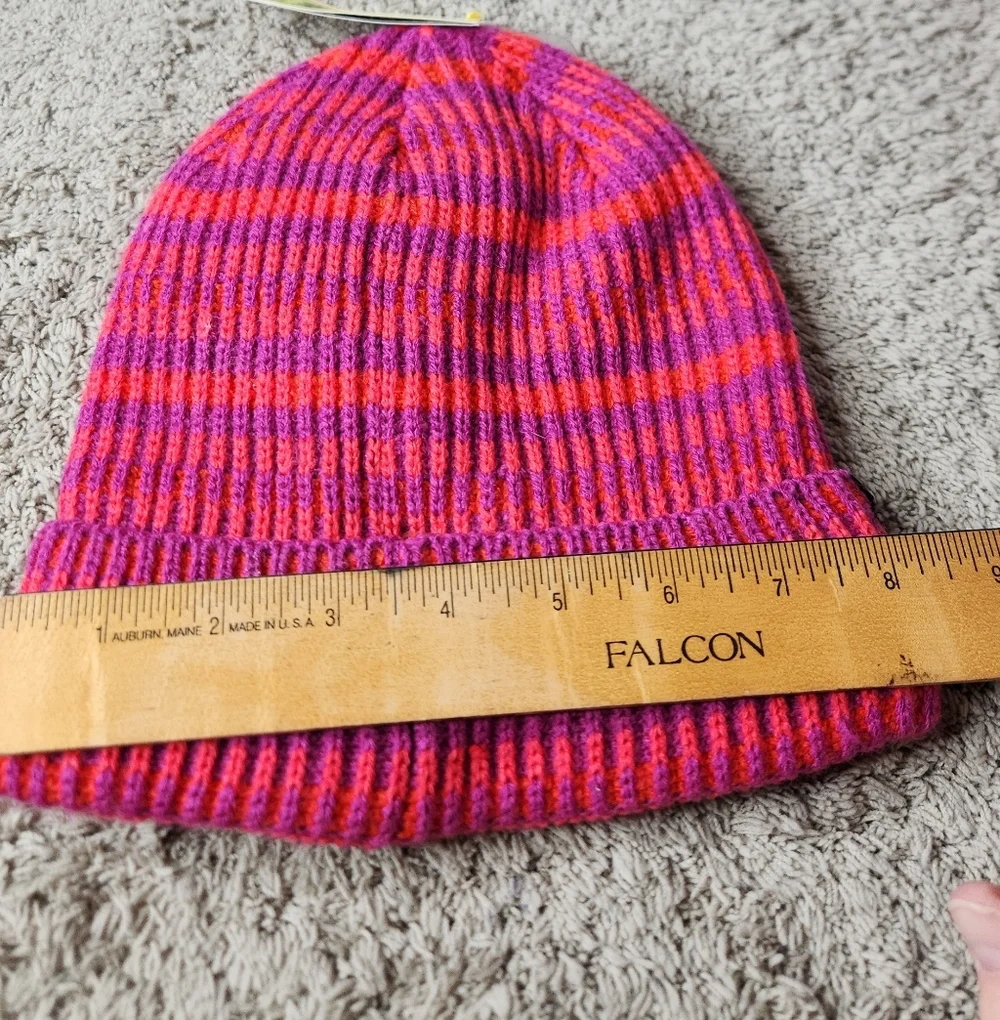 Girls' Plaited Striped Cuff Beanie - All In Motion Pink One Size Fits Most